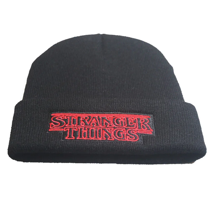 Шапка-бини с надписью Stranger Things для мужчин и женщин зимняя эластичная вязаная