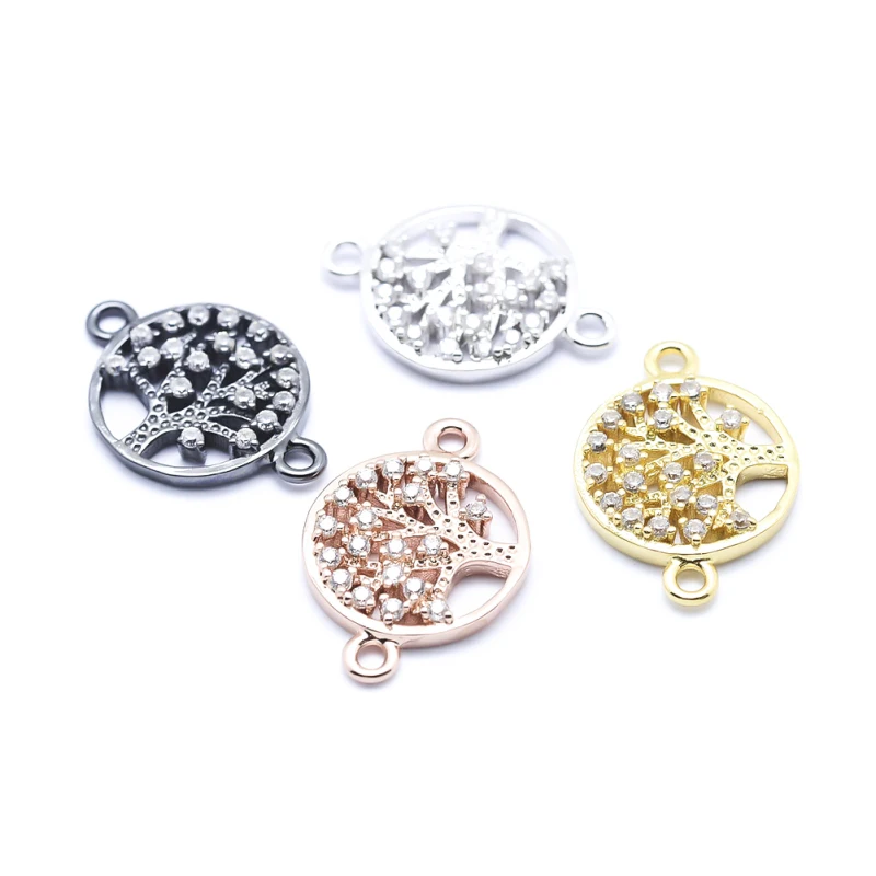 

10pcs Flat Round with Tree of Life Links Connector Charms Necklace Pendant Jewelry Accessory 12.5x18x2mm F60