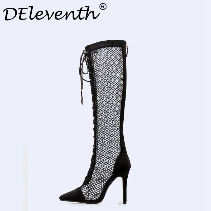 DEleventh/пикантные Hollo из Strappy тонкий каблук туфли с острым носком на шпильках