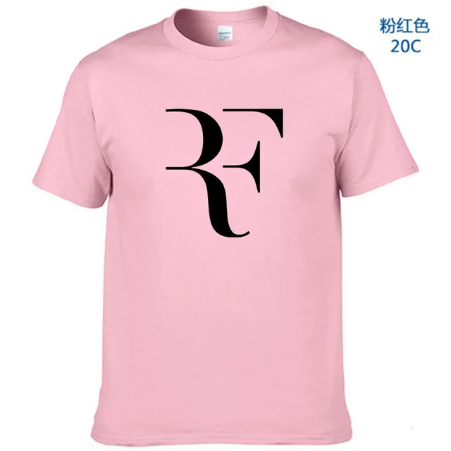 Летняя модная футболка с буквенным принтом Мужская футболка для фитнеса Roger Federer Homme уличная хлопковая Футболка в стиле хип-хоп - Цвет: Pink-B