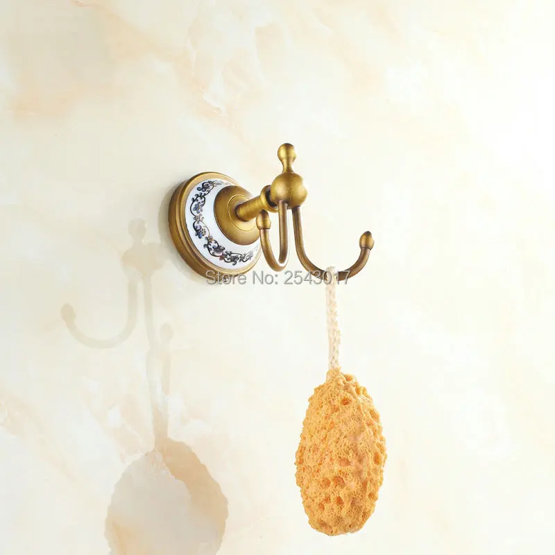 Аксессуары для ванной комнаты тканевые крючки античная латунная отделка