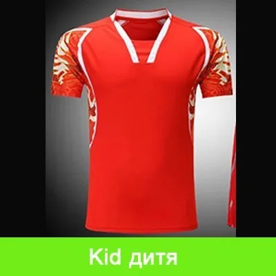 Новая теннисная Спортивная кофта для бадминтона, мужская и женская быстросохнущая рубашка с короткими рукавами+ шорты, комплект одежды L2045YPC - Цвет: ONLY KID SHIRT