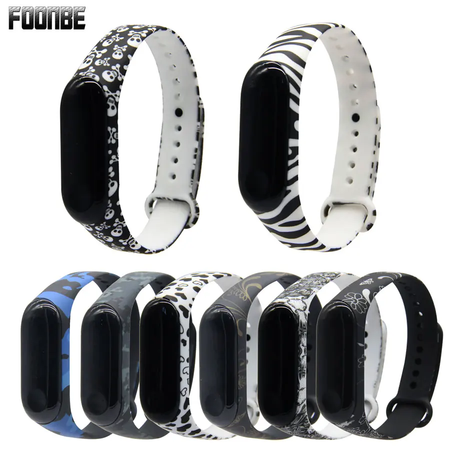 Камуфляжный ремешок для Mi band 3/4 сменный силиконовый mi 3 4 аксессуары смарт