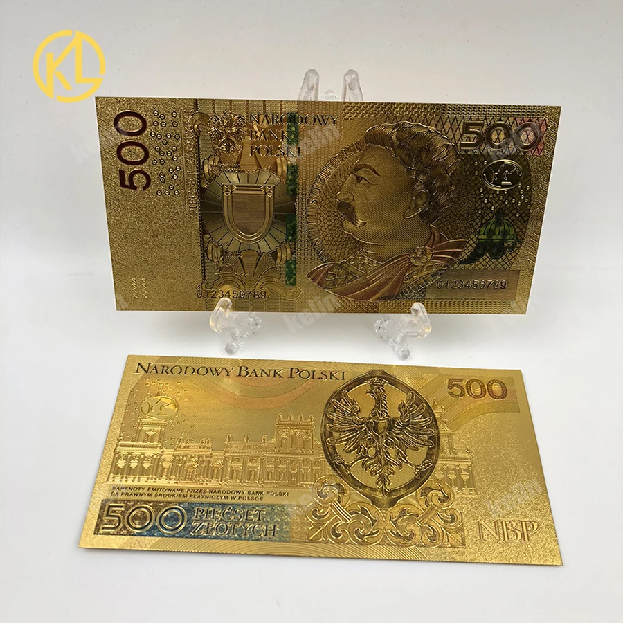 100 шт/партия Польша хороший подарок валюта Zloty золото банкнота 50 ПЛН для партриотизма ремесла Коллекция золото collection