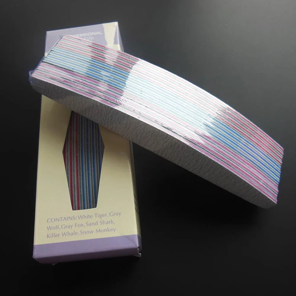 Пилка для ногтей профессиональная в форме полумесяца 12 шт./лот 120/180 | Красота и