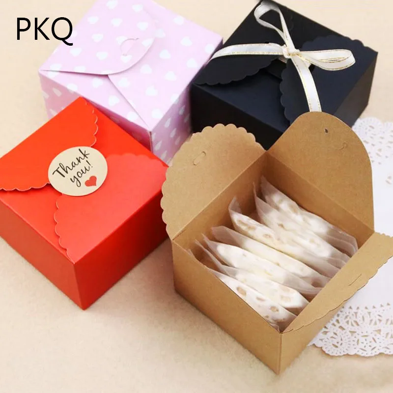 50 шт./лот квадратная коробка для конфет Свадебные сувениры вечеринок бумажная