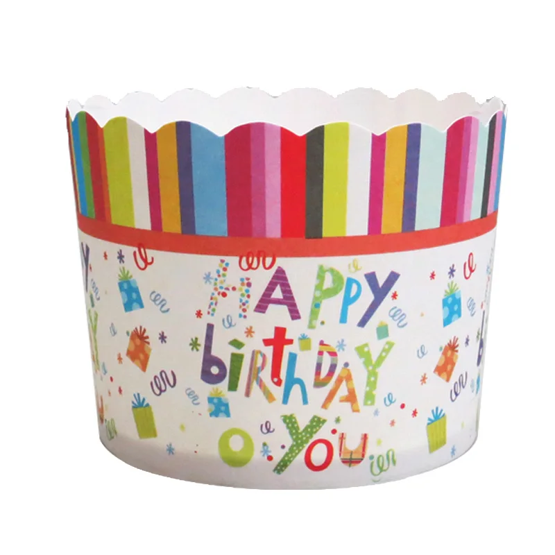 Большой размер 50 шт синие кривые дизайн с днем рождения кекс бумажный торт чехол
