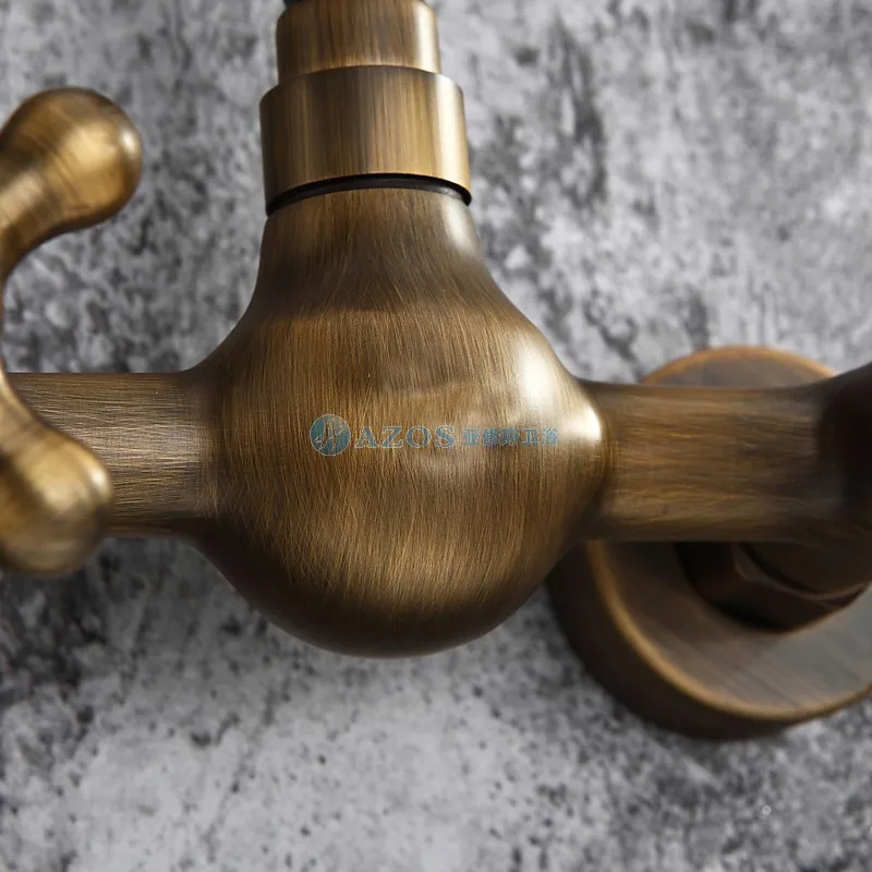 Античный смеситель для раковины в ванной комнате настенное крепление (античная