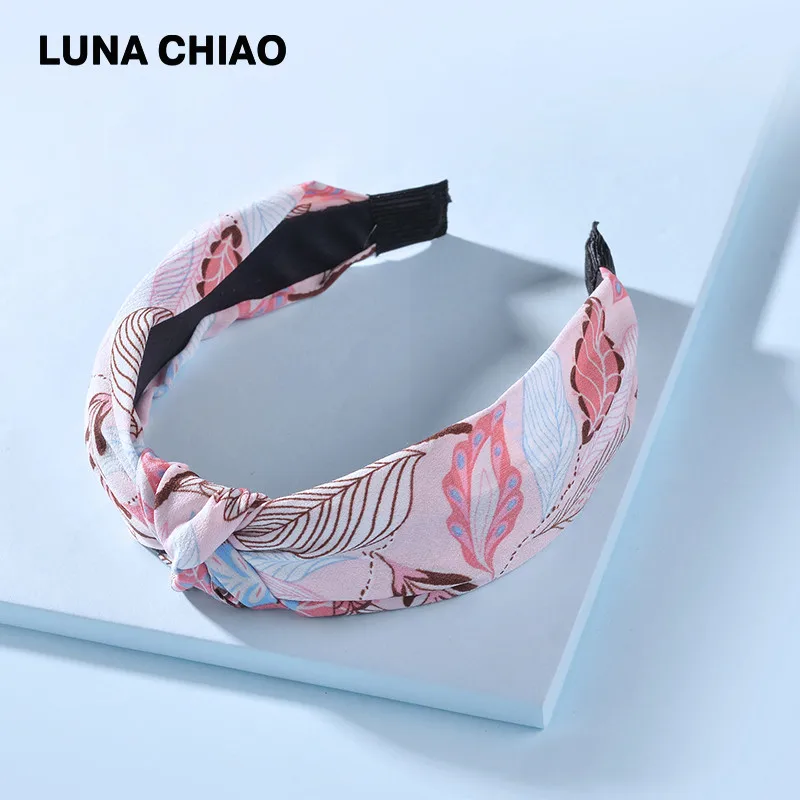 LUNA CHIAO, женские модные аксессуары для волос, ткань, дикие цветы, печатные повязки для волос, тропический стиль, повязки с узлом для женщин - Цвет: picture color