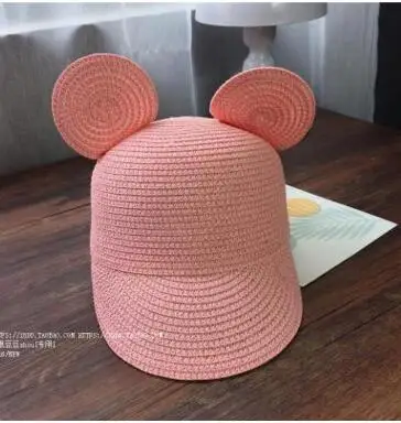 pink Детские шляпы с широкими полями, соломенный пляжный солнцезащитный козырек, соломенная шляпа, солнцезащитные складные солнцезащитные шляпы, кепки - Цвет: pink