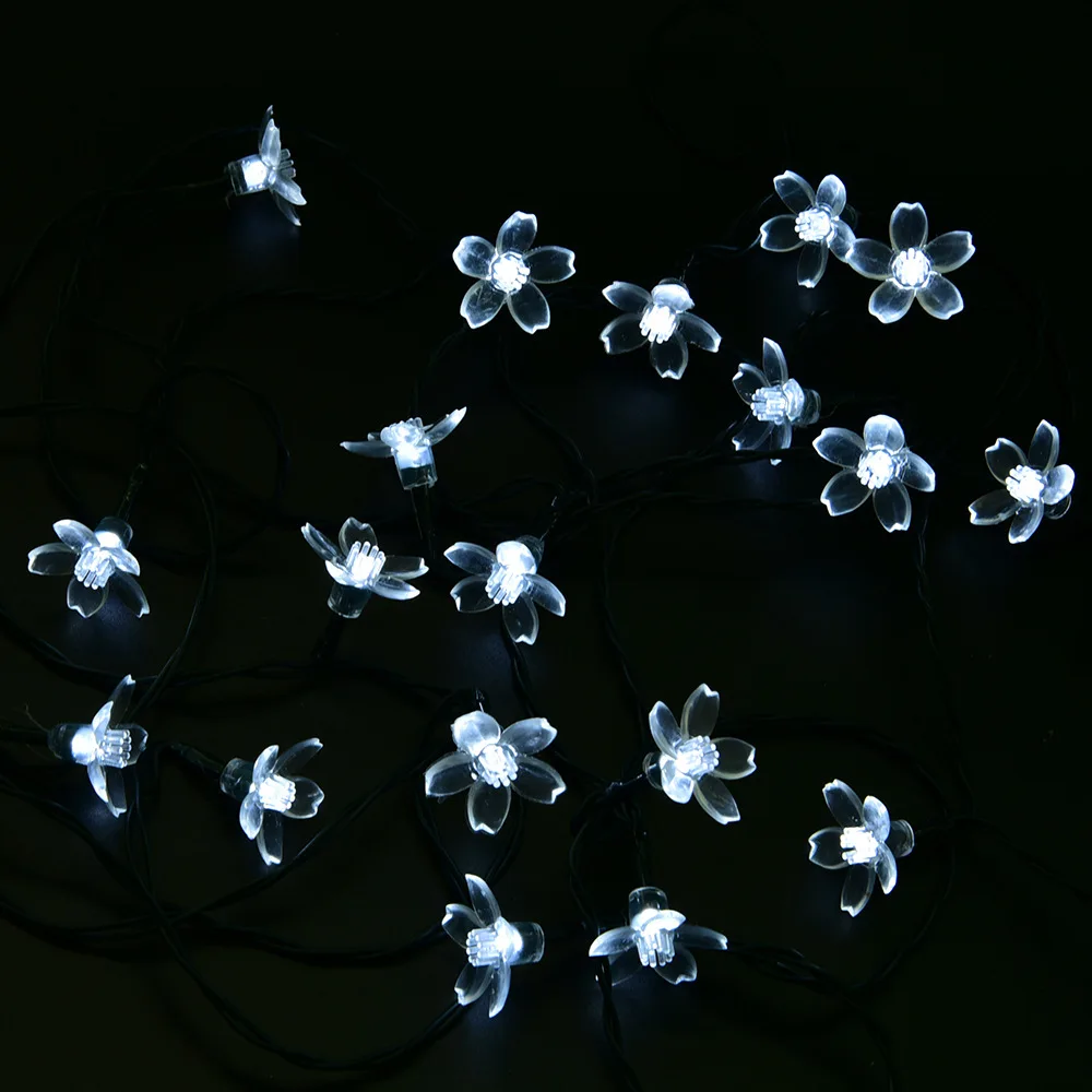 Напольный солнечного света Водонепроницаемый Гирлянды светодиодные Персик