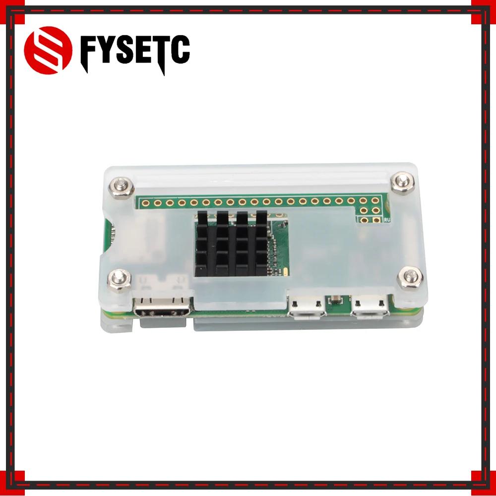 Raspberry Pi Zero W Case Acrylic + Black Aluminum Heat Sink Transparent Box compatible for V 1.3 Board | Компьютеры и офис
