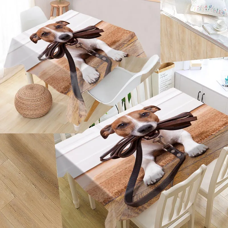 Custom dog animal Table Cover Oxford Waterproof Tablecloth Can Wash The Tablecloths For Kitchen Wedding Hotel Decoration | Дом и сад