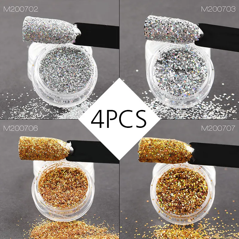 ROSALIND Nails Accessoires Gel Polish Holographic Chrome Pigment Luminous Powder Paillette Sparkle Manicure Sequin Set | Красота и