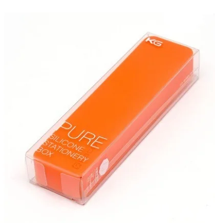 O01-Orange KACO PURE Silicone Stationery Pencil Case Creative Anti-Static Protect Pencils Candy Case Pencil Pencil Case+1 Black Gel Pen - Цвет: O01-Orange