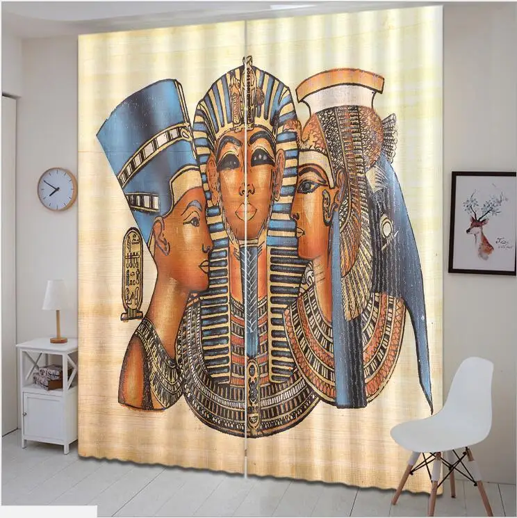 

window treatments Egyptian style 3D Curtains For Living Room Bedroom decorate Drapes Cortina Rideaux Customized size pillowcase