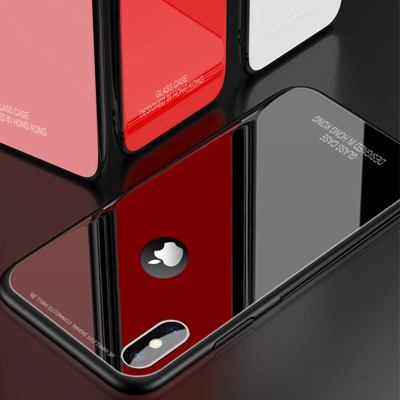 Роскошный противоударный чехол из закаленного стекла для iphone XS Max XR X 8 7 6 6s Plus 10
