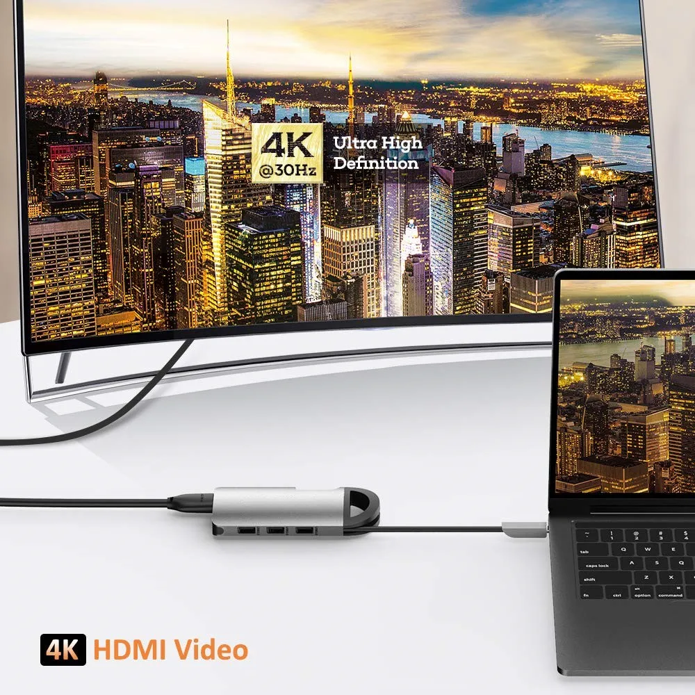 USB C концентратор 8 в 1 кабель-Переходник на HDMI RJ45 Thunderbolt 3 адаптер для MacBook samsung Galaxy S10