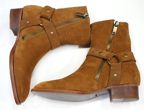 Мужские замшевые ботинки на плоской подошве с цепочкой|shoes fashion|shoes shoesshoes fashion men |