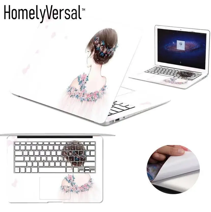 Крутой три стороны ноутбук кожи наклейки для Macbook Air Pro retina 11 12 13 15.. Для lenovo/Dell. универсальный размер - Цвет: girl