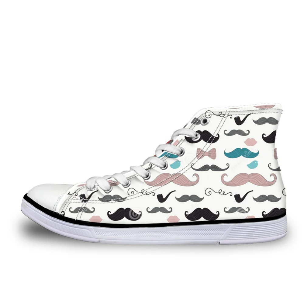 

Customized 2019 Fashion Women Autumn Summer High Top Vulcanized Shoes Casual Floral Pattern Female Lace-up Canvas Flat Shoes