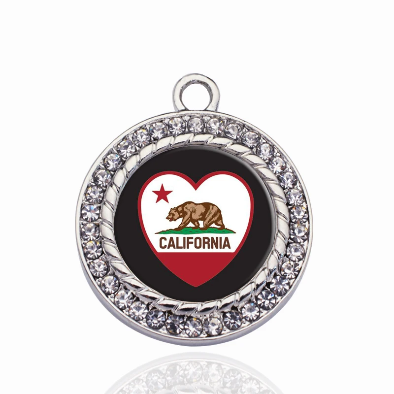 Colorado Outline Circle Charm Charms For DIY Necklace/Bracelet/Choker Floating Pendant |