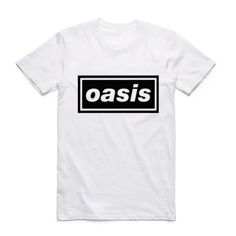 2019 модная мужская футболка с рисунком группы Oasis Rock круглым вырезом и коротким