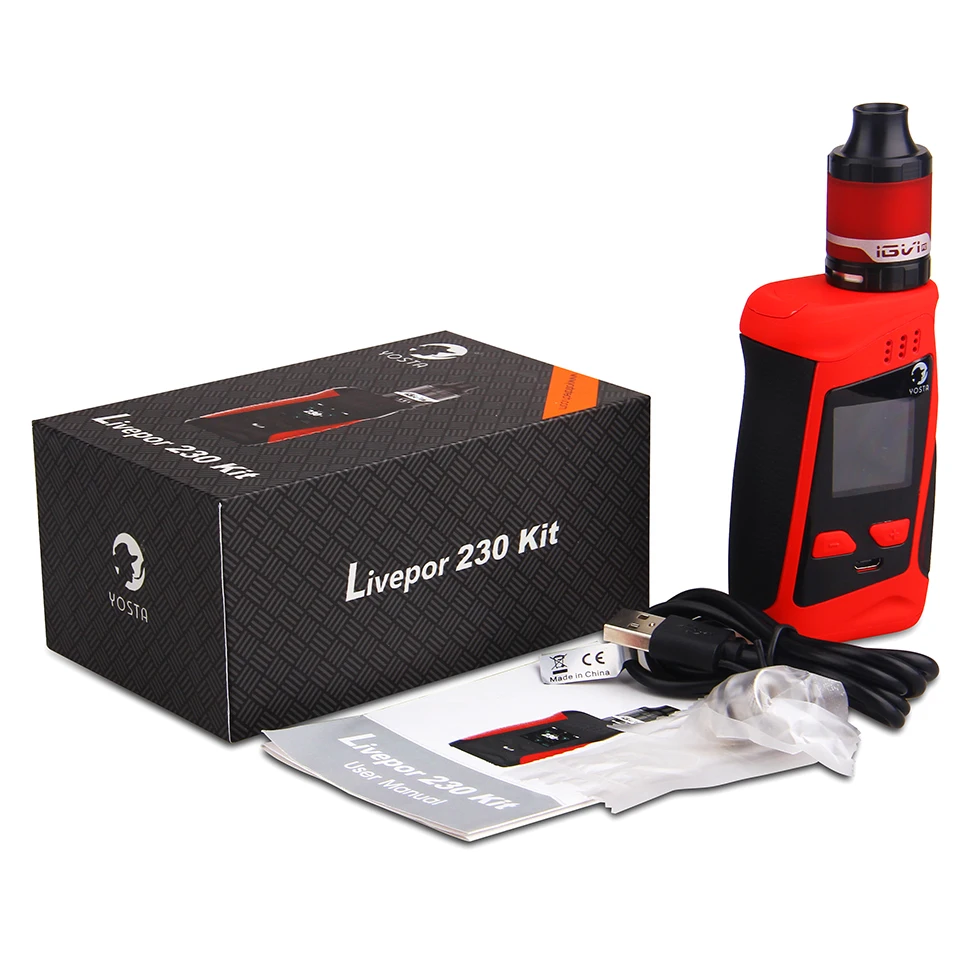 Оригинальный набор Yosta Livepor 230 w TC с баком iGVi P2 4 мл испаритель 510 thread Вт электронных