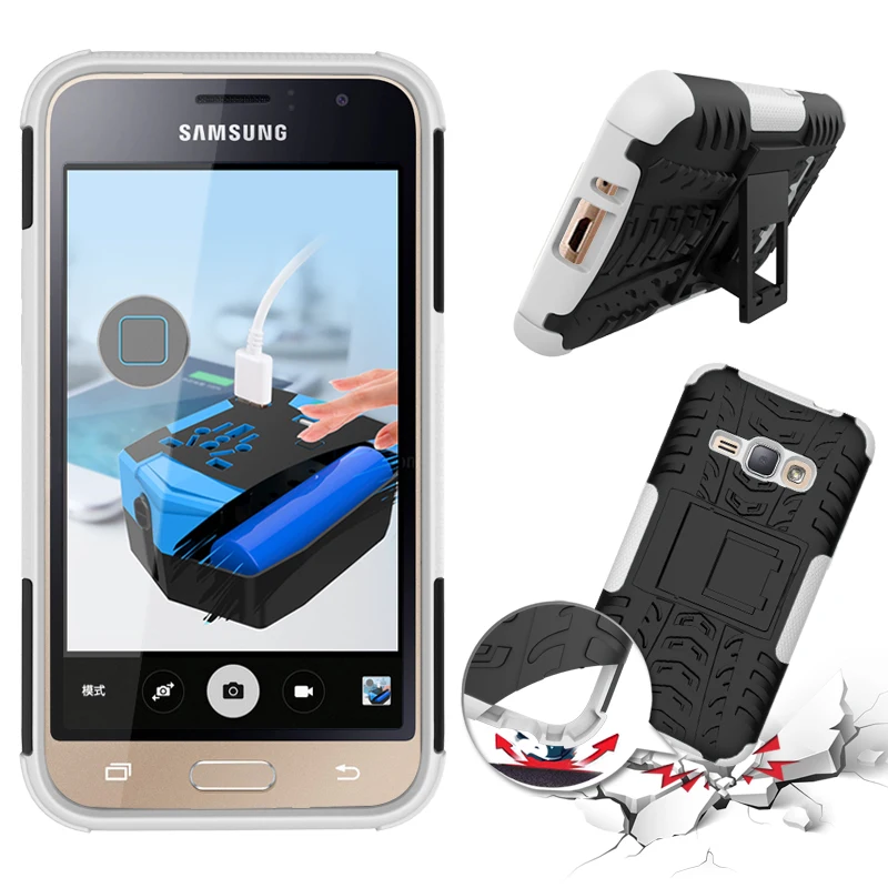 Для samsung Galaxy J1 SM J120H J120F J120F/DS противоударный Гибридный, из жесткого пластика бронированный чехол для телефона samsung J1 - Цвет: White