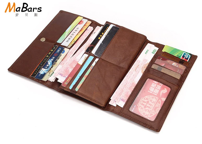 Мужской кошелек из натуральной кожи однотонный кофейный клатч винтажный цена в