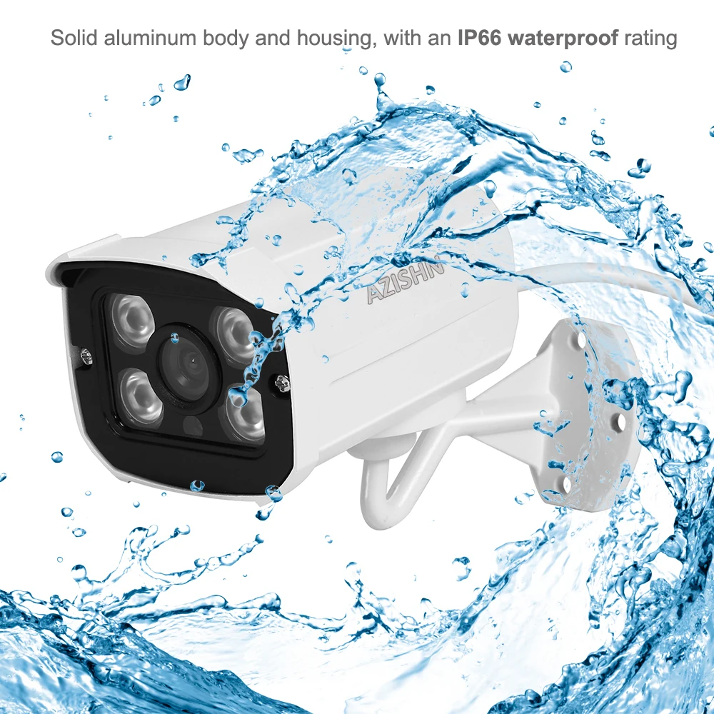 Новейшая модель H.265 IP Камера 3MP 1080P 4 шт Массив ИК IP66 Водонепроницаемый CCTV P2P Пуля