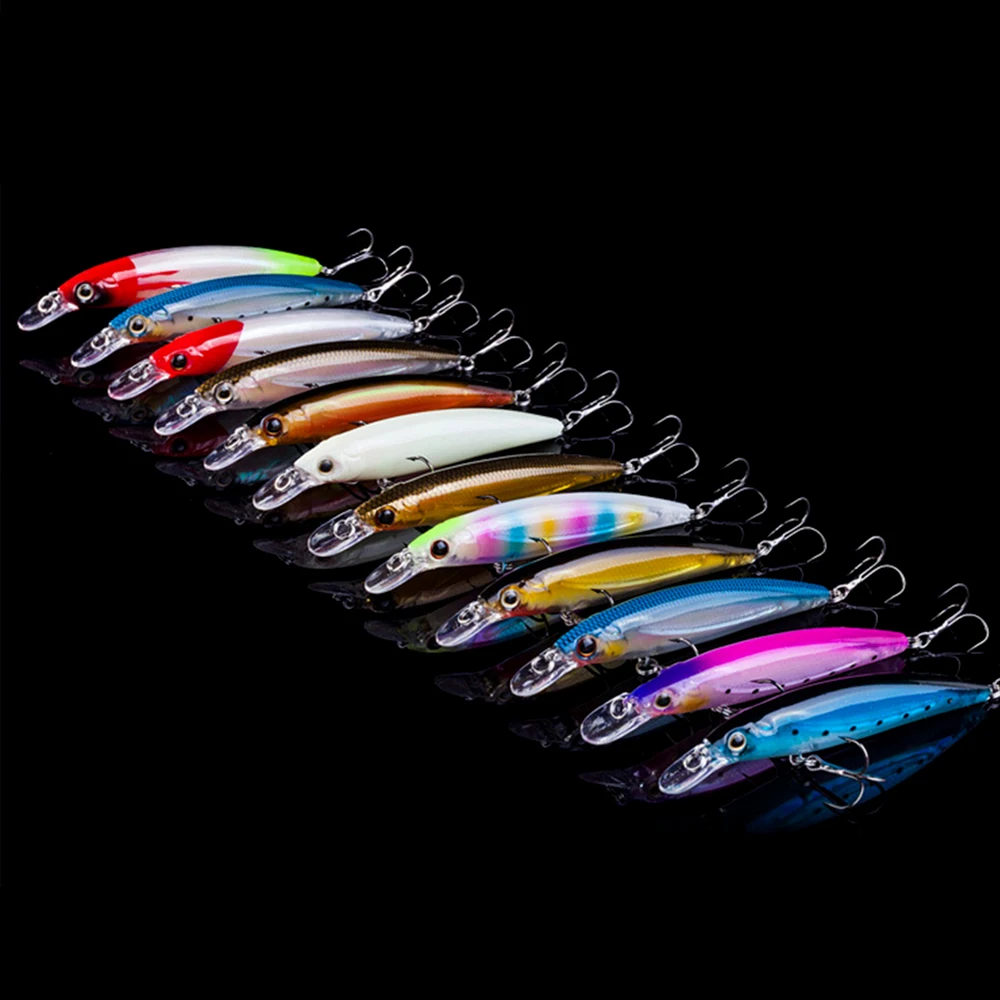 Рыболовные приманки-Воблеры Peche Minnow, 3D глаза, плавающие светящиеся воблеры для ловли карпа, жесткие приманки, 12 цветов