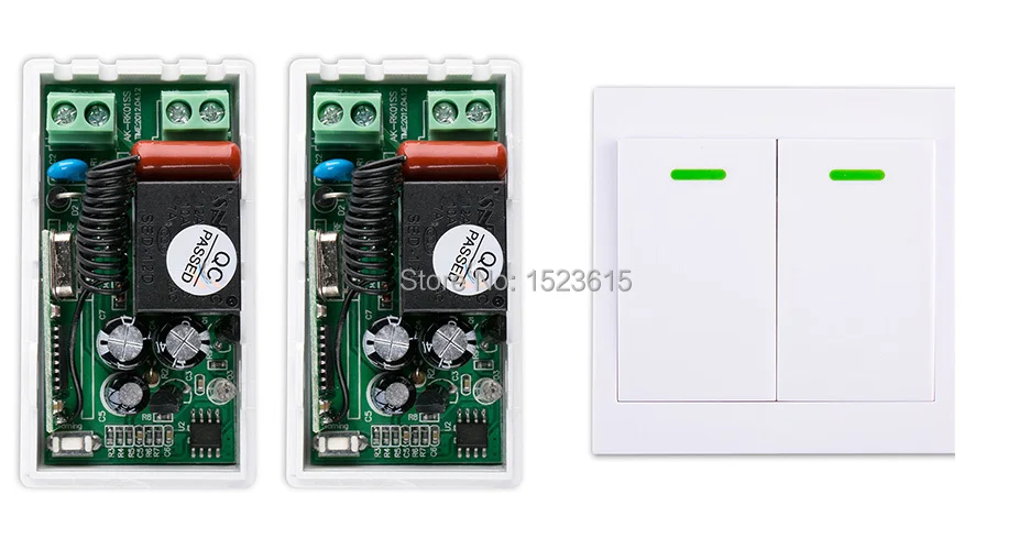 

New AC 220 V 1CH Wireless Remote Control Switch System Receiver + Wall Panel Remote Transmitter Sticky Remote Smart Home Switch