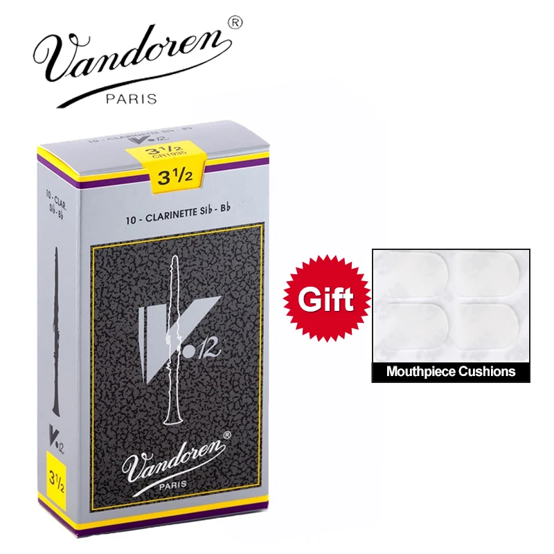 Original France Vandoren V12 Bb Clarinet Reeds / Clarinette Sib-Bb Reeds Strength 2.5#, 3#, 3.5# 3.5+# Box of 10 [With Gift]