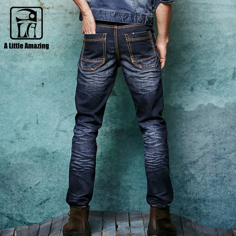 Толстый шов мужские проблемных Джинсы для женщин рваные 3D морщинка мужской моды