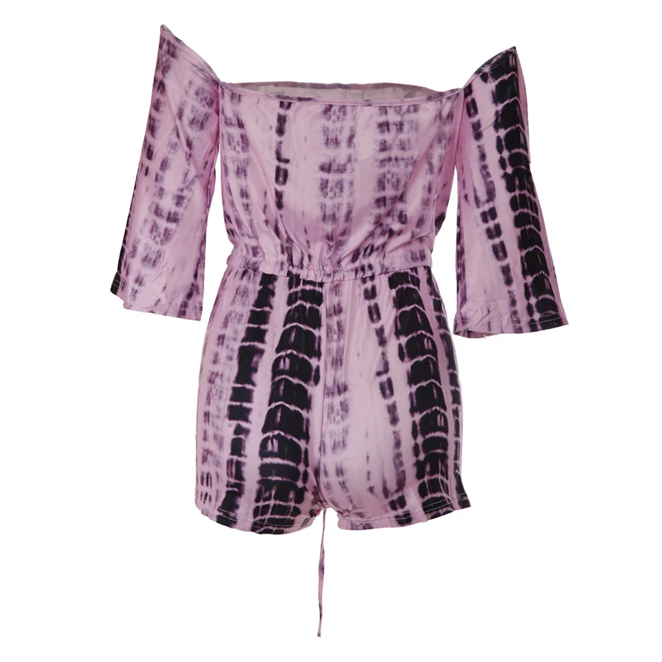 Hongmiao Для женщин пикантные комбинезон печати с плеча длинным рукавом спинки