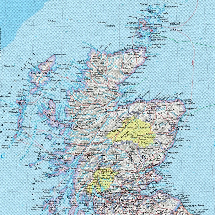National Geographic British And Ireland Настенная карта домашний бар паб кафе домашний винтажный Декор печать холст плакат стикер на стену