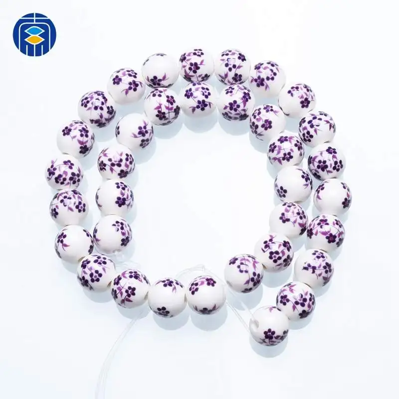 PB-R-033 JuleeCrystal круглые 10 мм винтажные китайские керамические, фарфоровые шарики бусины для ожерелья браслеты Изготовление ювелирных изделий - Цвет: PB-R-033