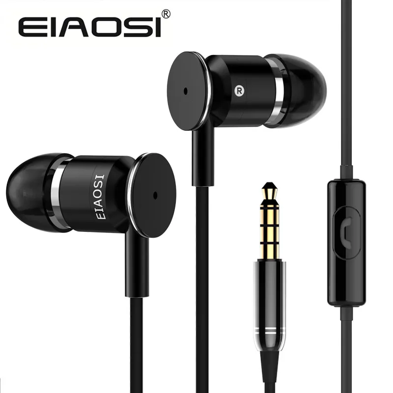 Новый EIAOSI X6Plus стерео вкладыши металлические наушники для телефона с Микрофон