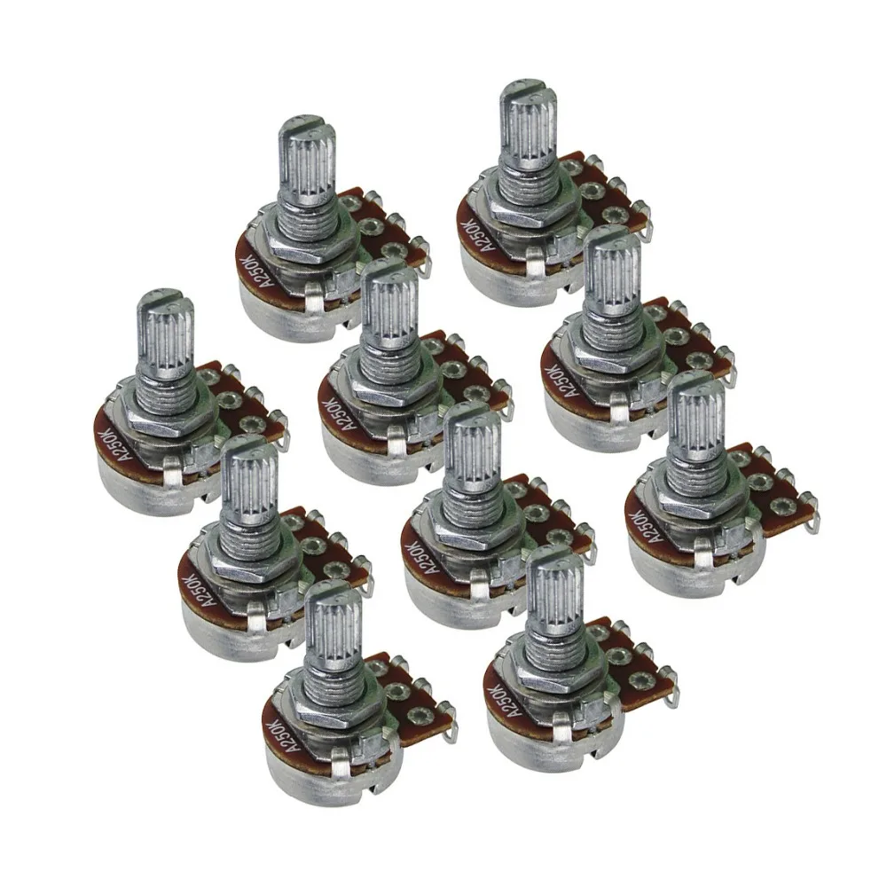 10 шт. потенциометры A250K для мини гитары 15 мм|a250k potentiometer|bass guitar potentiometersguitar potentiometer |