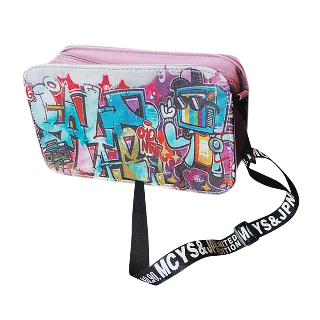 Женская наплечная сумка taschen модная кожаная на молнии с принтом граффити в