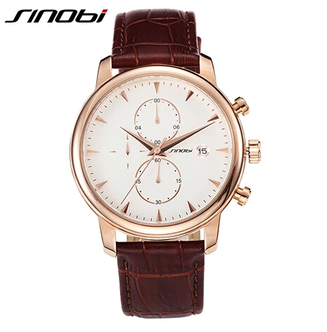 Sinobi мужские часы лучший бренд класса люкс кожаный ремешок повседневная военная