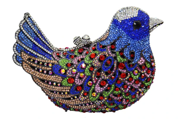 k Luxury evening bag Популярные Роскошные вечерние сумки с блестящими кристаллами, женские клатчи, цветные сумочки с рисунком птицы, дамские вечерние сумочки, клатчи, сумочки SC035 - Цвет: k Luxury evening bag