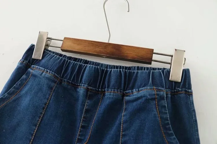 Женские рваные джинсы размера плюс 3XL 4XL до середины икры повседневные Капри с