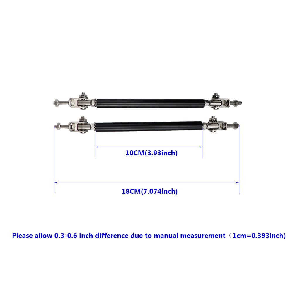 2x Универсальный гоночный Регулируемый передний задний бампер для губ Splitter support Bar Kit Racing 75 мм/100 мм/150 мм/200 мм Автомобильный Стайлинг Tunning