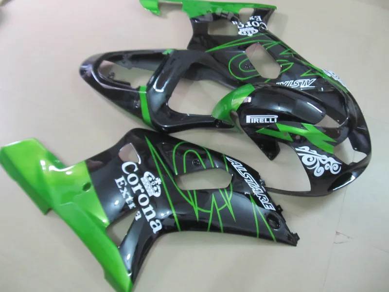 Пользовательские обтекатель комплект для SUZUKI GSXR600 750 K1 01 02 03 GSXR 600 2001 2002 2003 ABS зелено