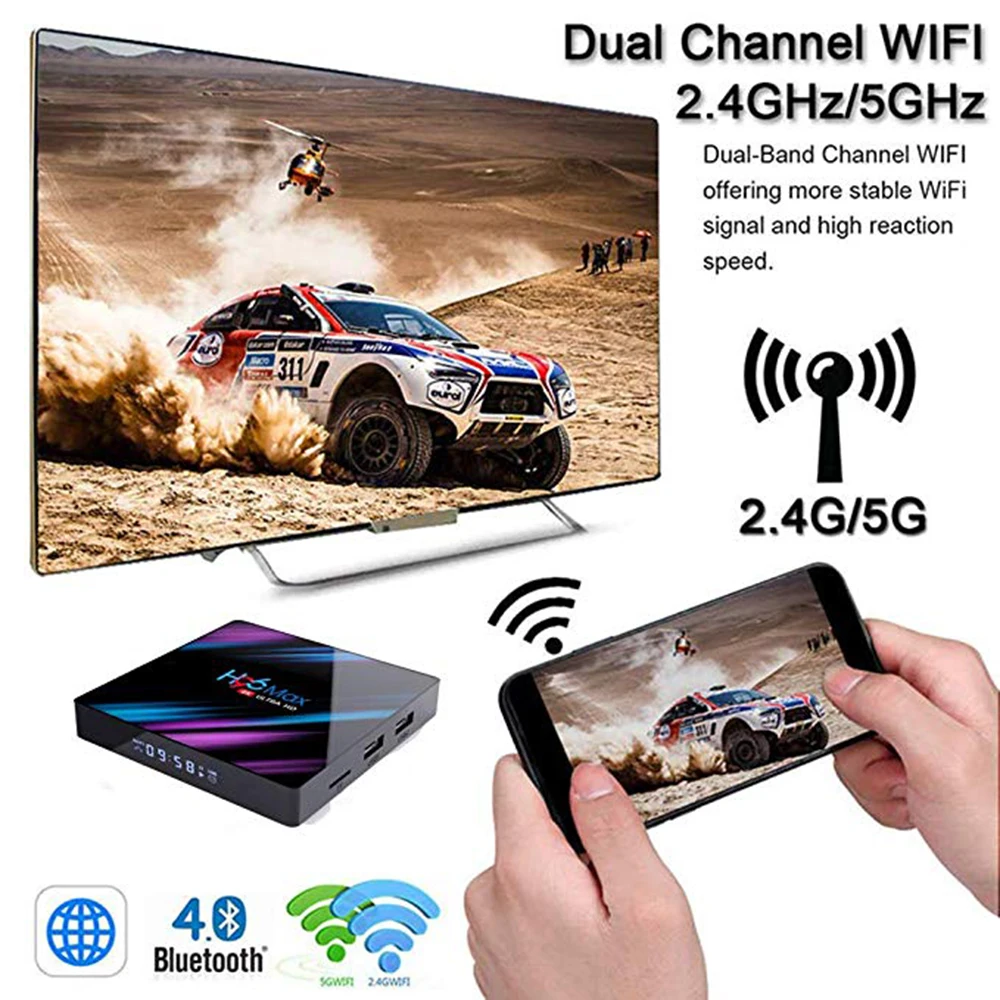 H96 Max Смарт ТВ коробка Android 9,0 RK3318 Quad-Core 2/4GB 16 GB/32/64 Гб USB 3,0 двухъядерный процессор Wi-Fi 4K Android Мини ТВ ящик медиа плеер