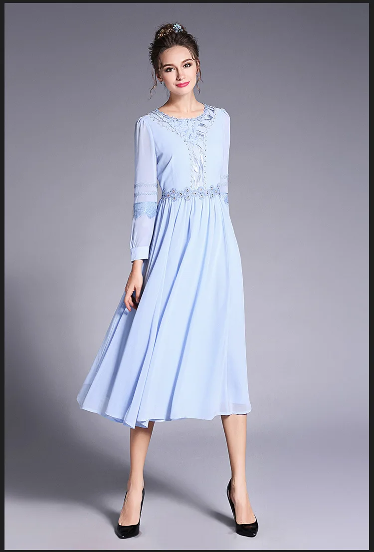 2017 женское элегантное длинное шифоновое кружевное платье с бисером вечерние нее