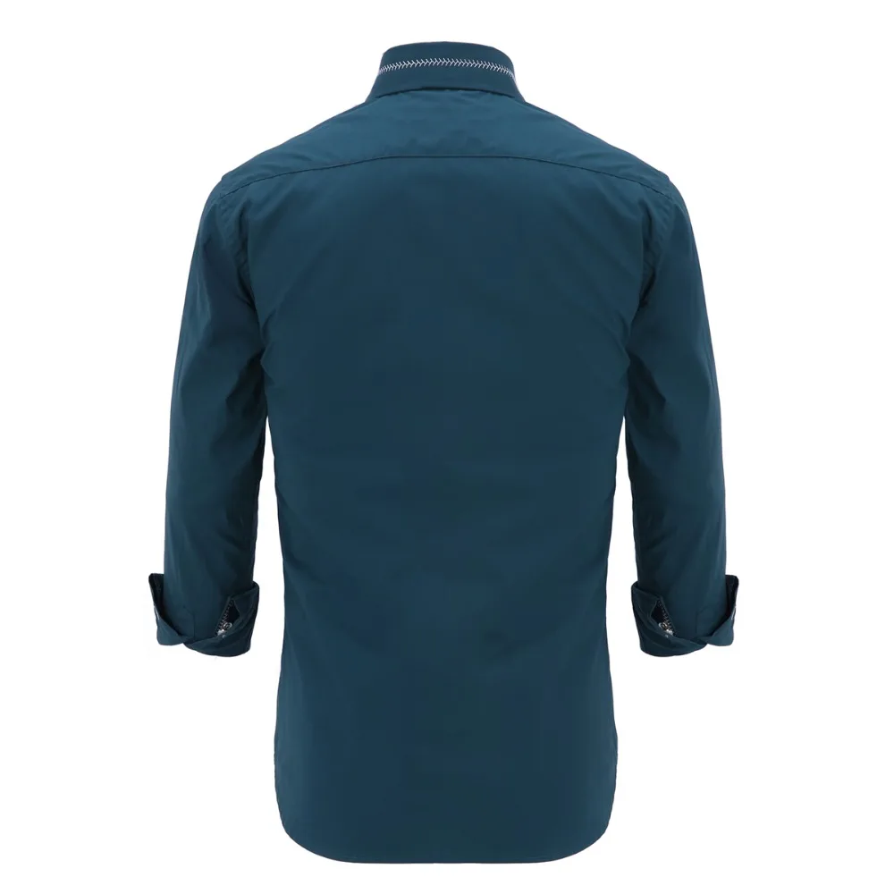 

JeeToo Men Solid Color Long Sleeve Shirts Summer 2018 Fashion Male Tuxedo Shirt Blue Cotton Slim Fit Wedding Man Tops Clothing
