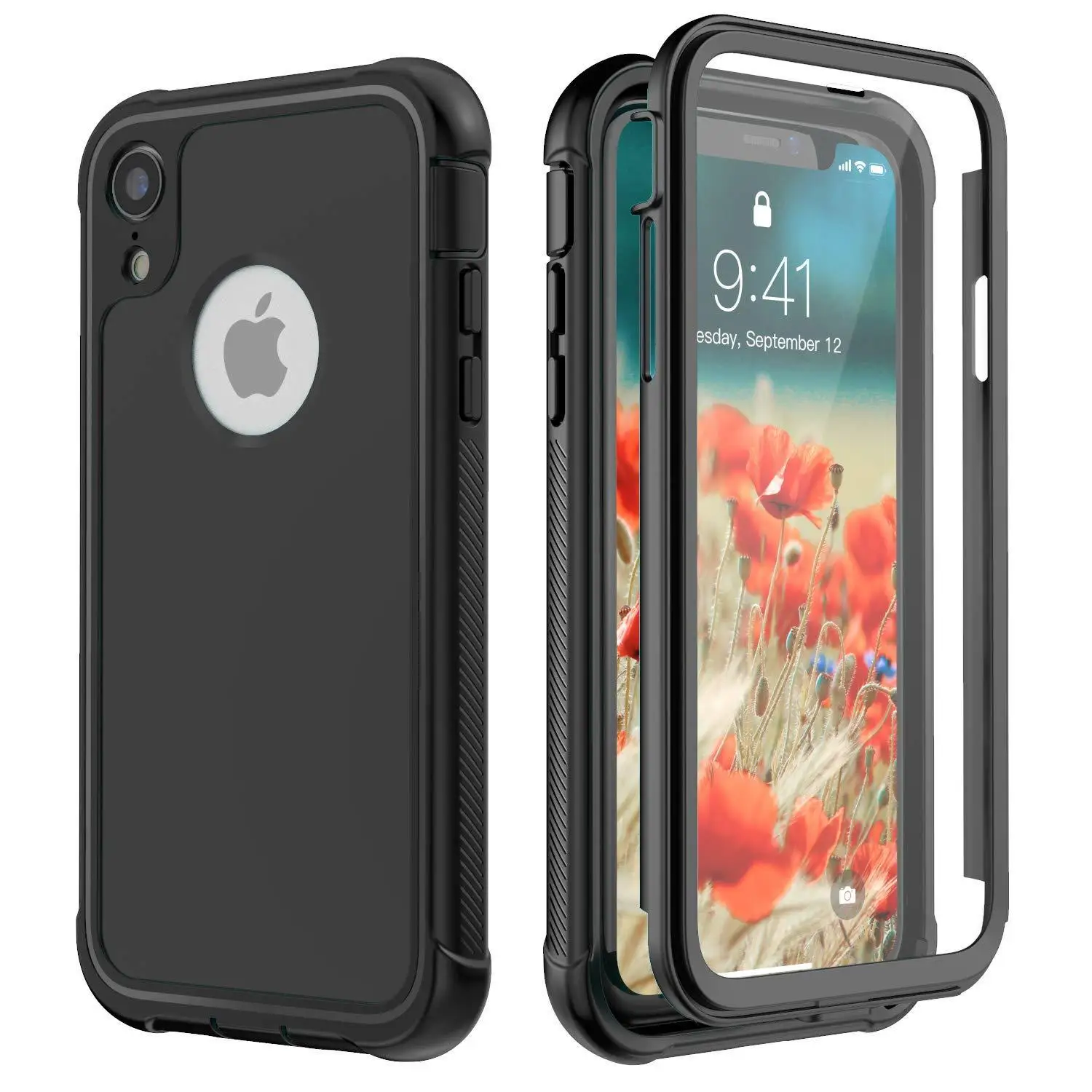 Противоударный Прочный чехол на весь корпус для iPhone XR, пылезащитный чехол s, чехол для iPhone XR 6," со встроенной защитной пленкой для экрана, для улицы